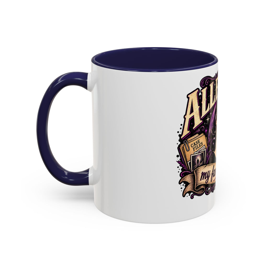Allegedly Coffee Mug — Retro Pinup Mystery Design