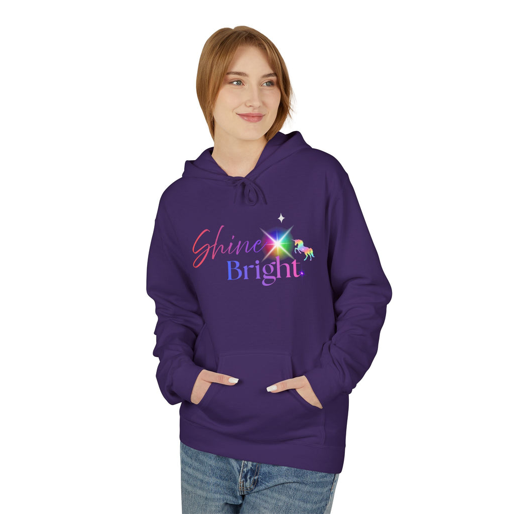 Shine Bright Pastel Hoodie — Inspirational Rainbow Graphic Hoodie