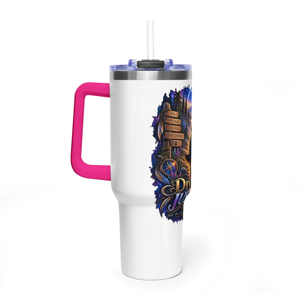 40oz Vacuum Tumbler – “Divine Justice” Support the mission