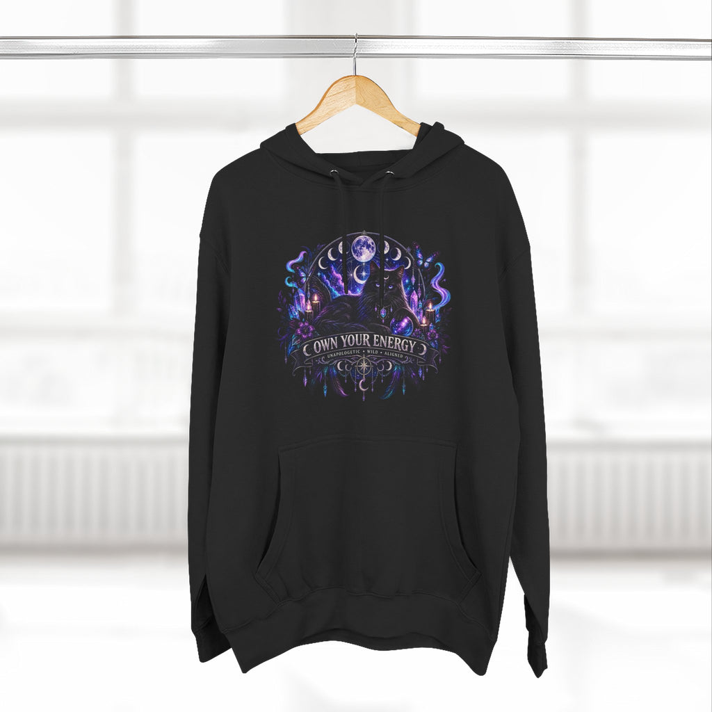 Mystical Black Cat Fleece Hoodie
