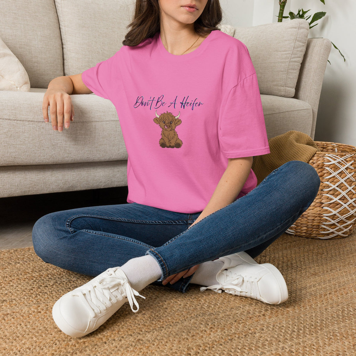 Don't Be A Heifer T-Shirt — Cute Highland Cow Graphic Tee