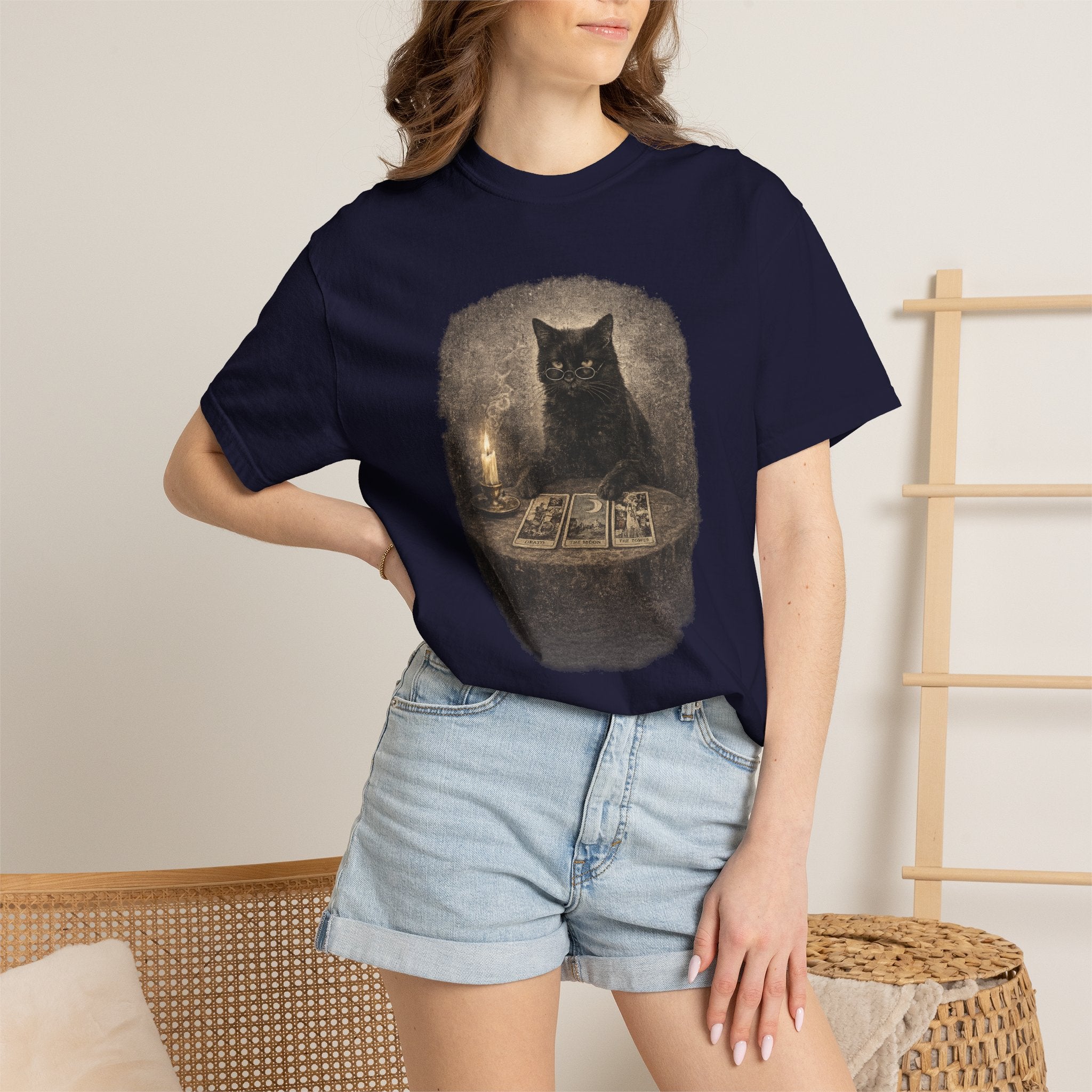 Tarot Cat T-Shirt — Black Cat Fortune Teller Graphic Tee