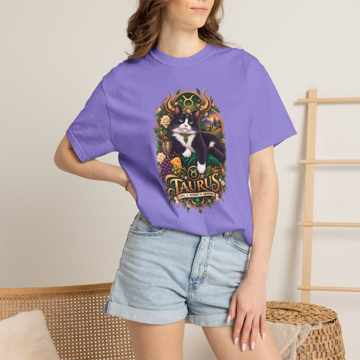 Taurus Tuxedo Cat Zodiac T-Shirt — Astrological Taurus Graphic Tee