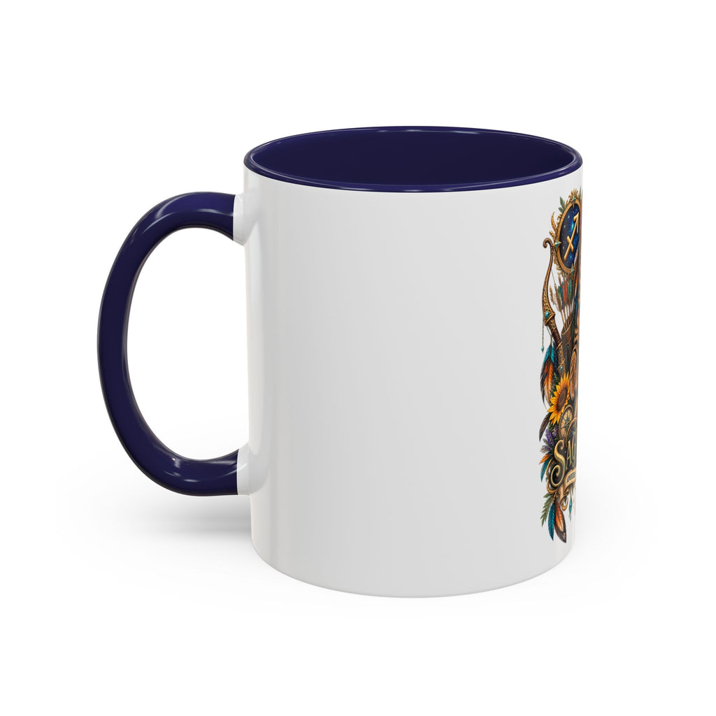 Sagittarius Bengal Cat Zodiac Coffee Mug — Cat Archer Astrology Accent Mug (11/15oz)
