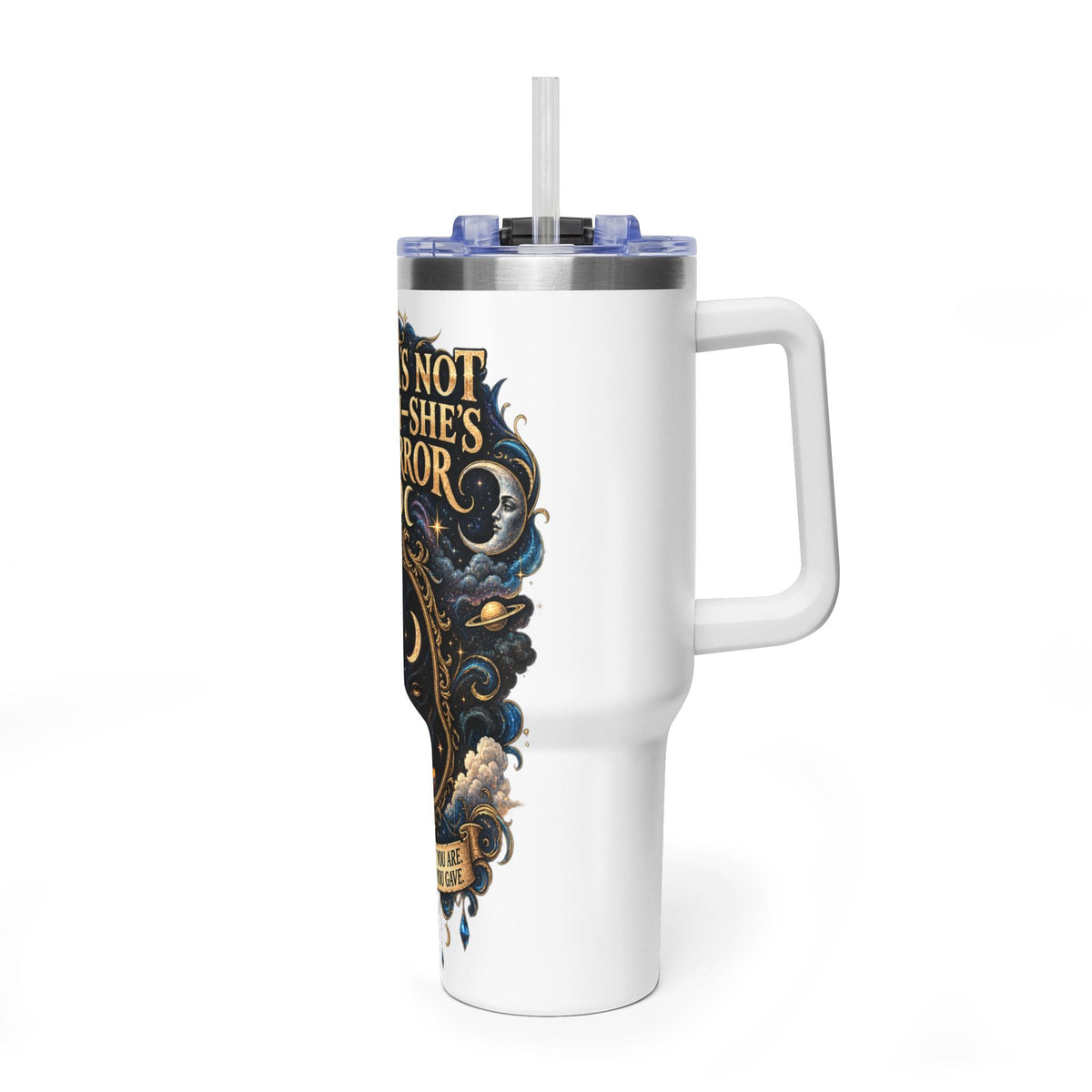 Karma Mirror 40oz Vacuum Tumbler – Celestial Sun & Moon Thermal Cup