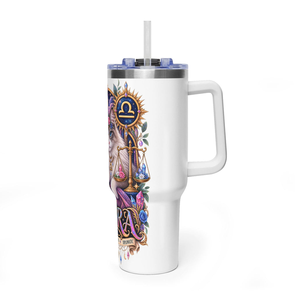 Libra Persian Cat 40oz Vacuum Tumbler — Zodiac Thermal Travel Mug