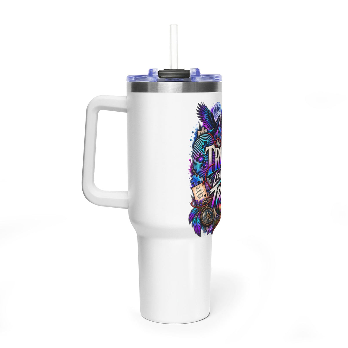40oz Vacuum Tumbler – “Truth Leaves a Trail” Adventure Insulated Travel Mug