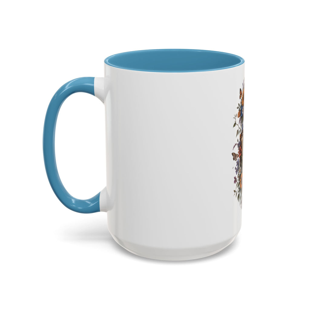 Skull & Moon Floral Coffee Mug — Gothic Botanical Accent Mug