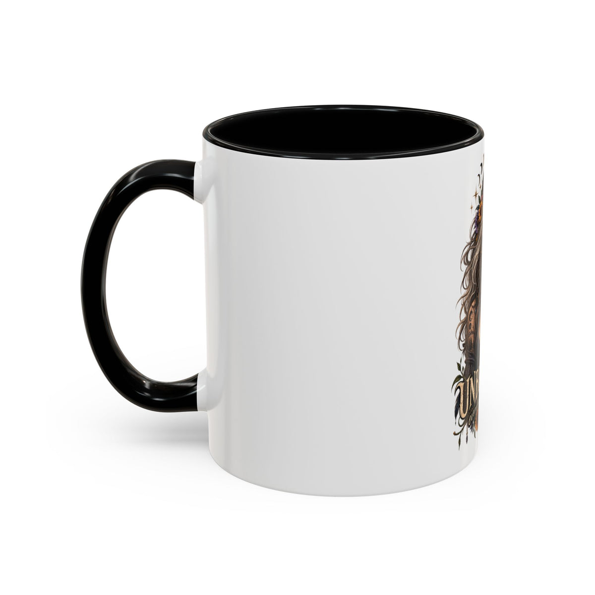 Unbecoming Empowerment Coffee Mug — Sunflowers Woman Skeleton & Moon Phases 11/15oz Accent Mug