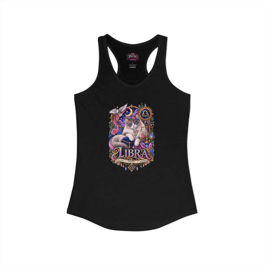 Libra Persian Cat Zodiac Tank- Celestial Astrology Cat Lover Tank