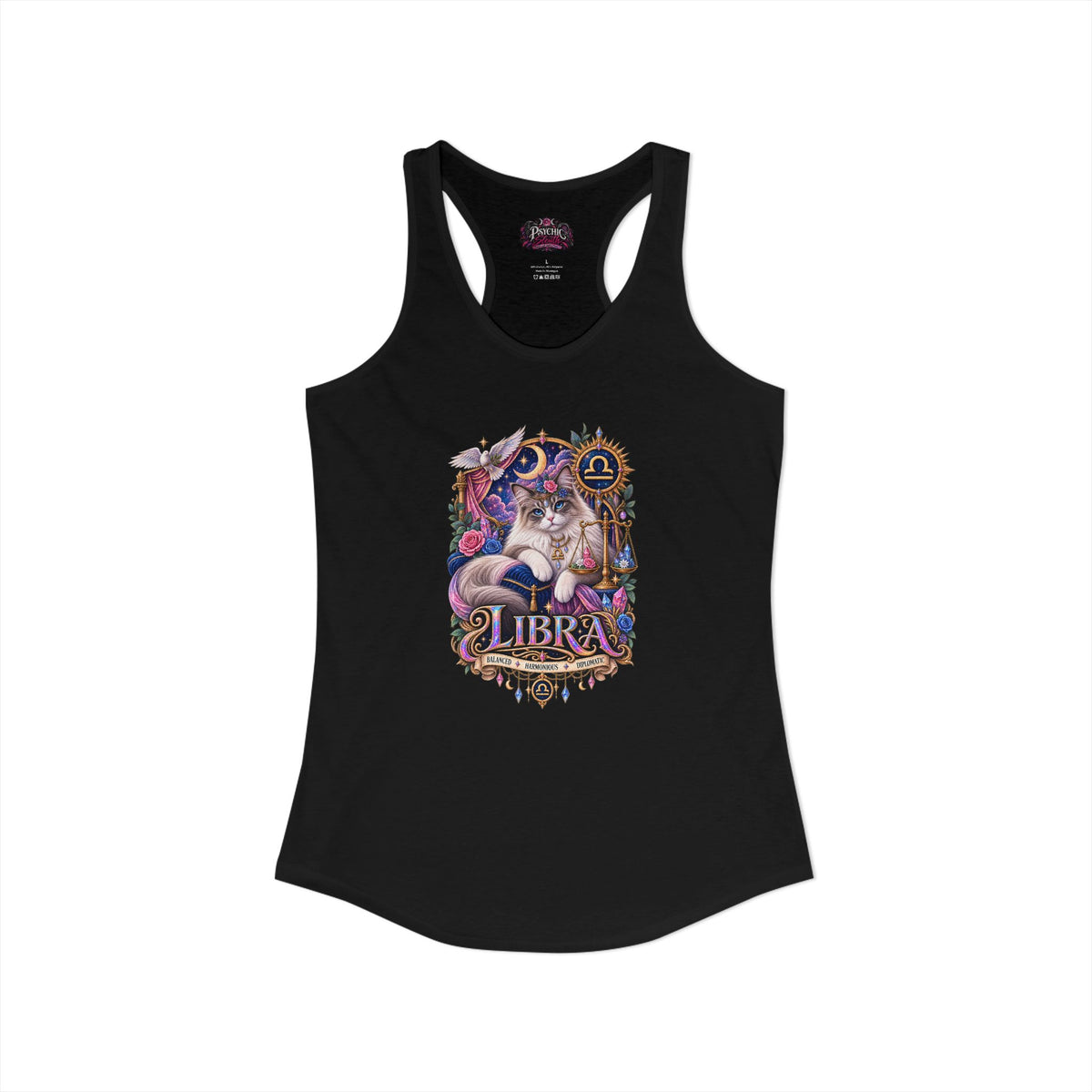 Libra Persian Cat Zodiac Tank- Celestial Astrology Cat Lover Tank