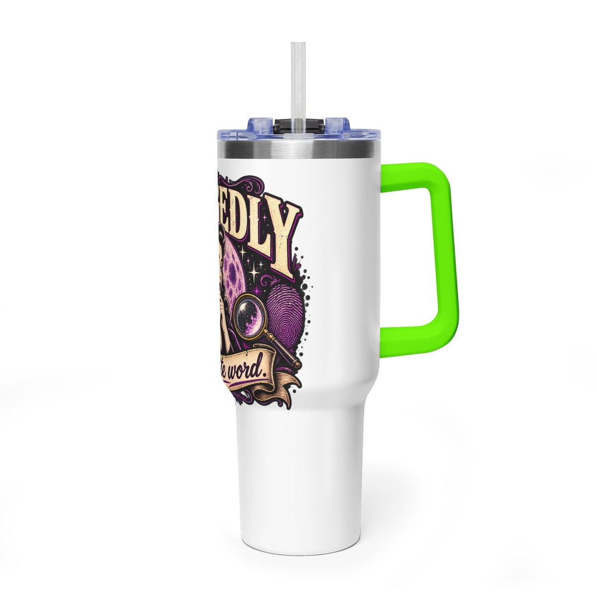40oz Vacuum Tumbler - "Allegedly" Retro Detective Graphic