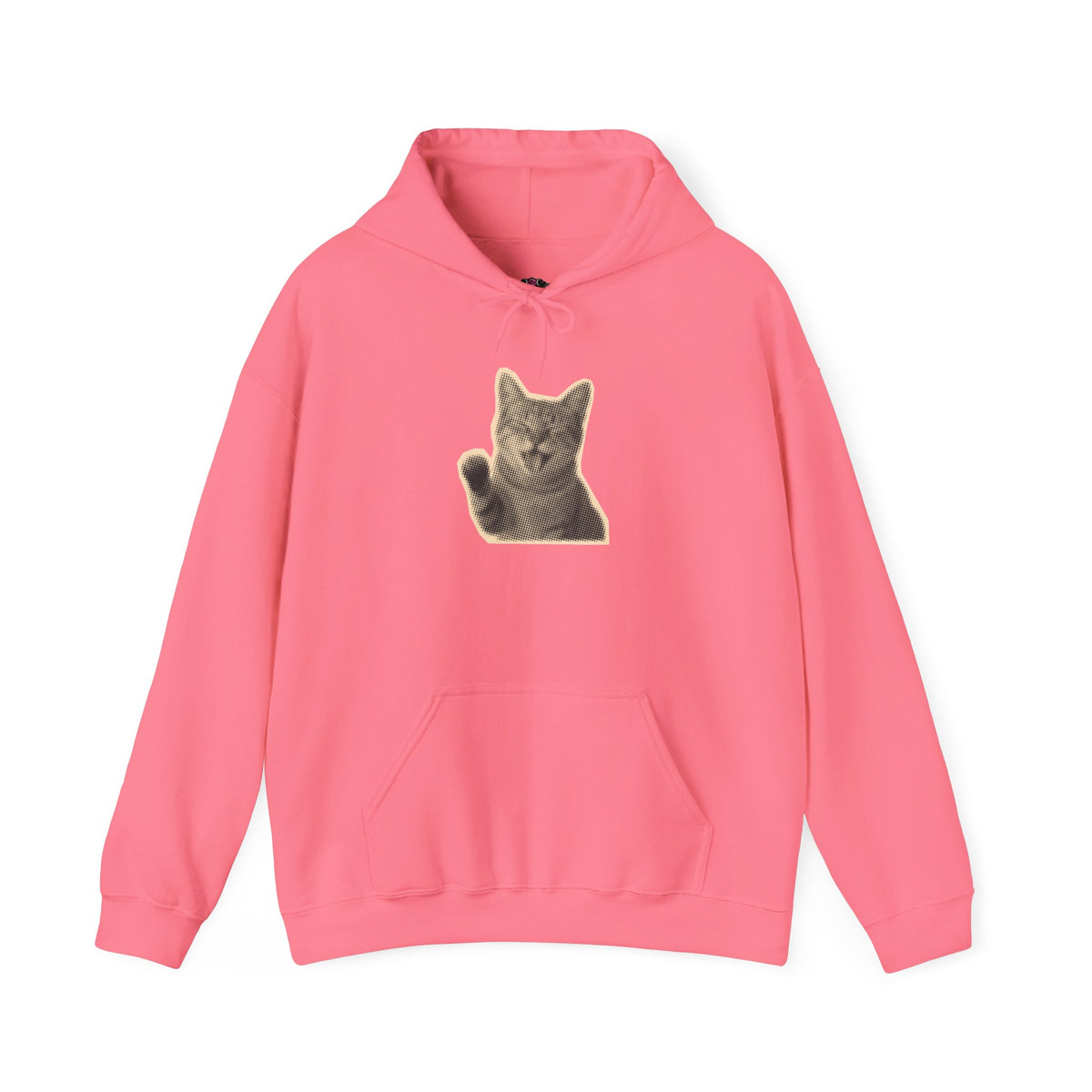 Laughing Meme Cat Hoodie – Adorable Grey Kitten Graphic Sweatshirt