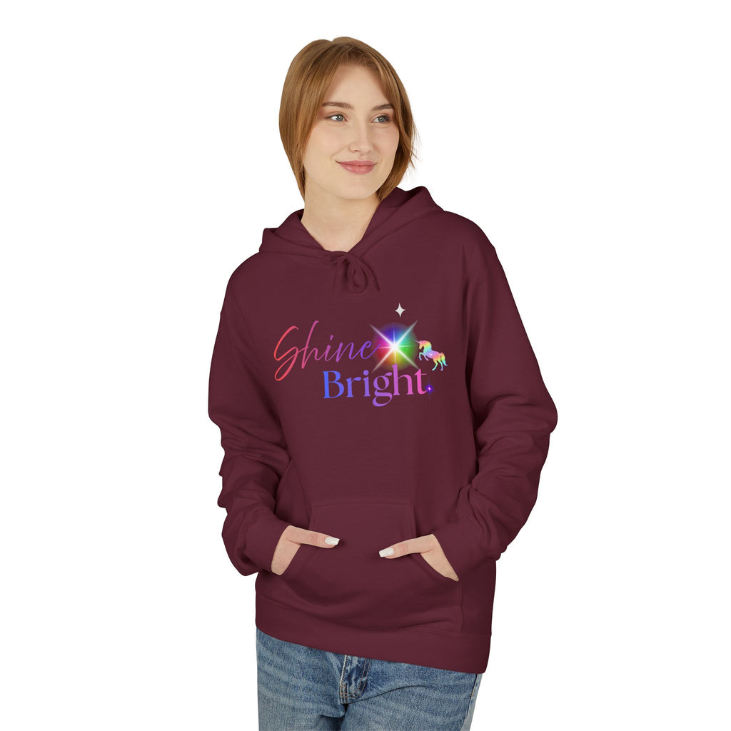 Shine Bright Pastel Hoodie — Inspirational Rainbow Graphic Hoodie
