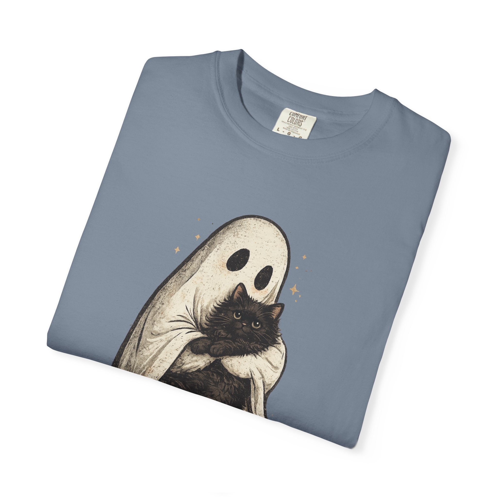 Ghost Hug T-Shirt — Cute Ghost Holding Cat Graphic Tee