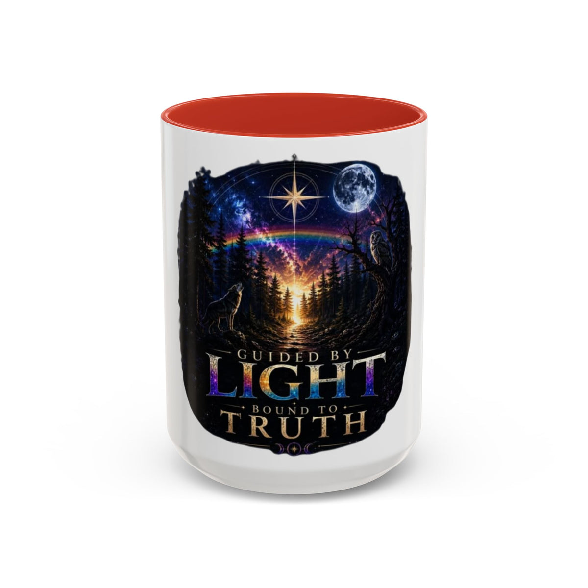 Guided by Light Coffee Mug — Inspirational Nature Moonrise Design (11/15oz) Advocacy mug