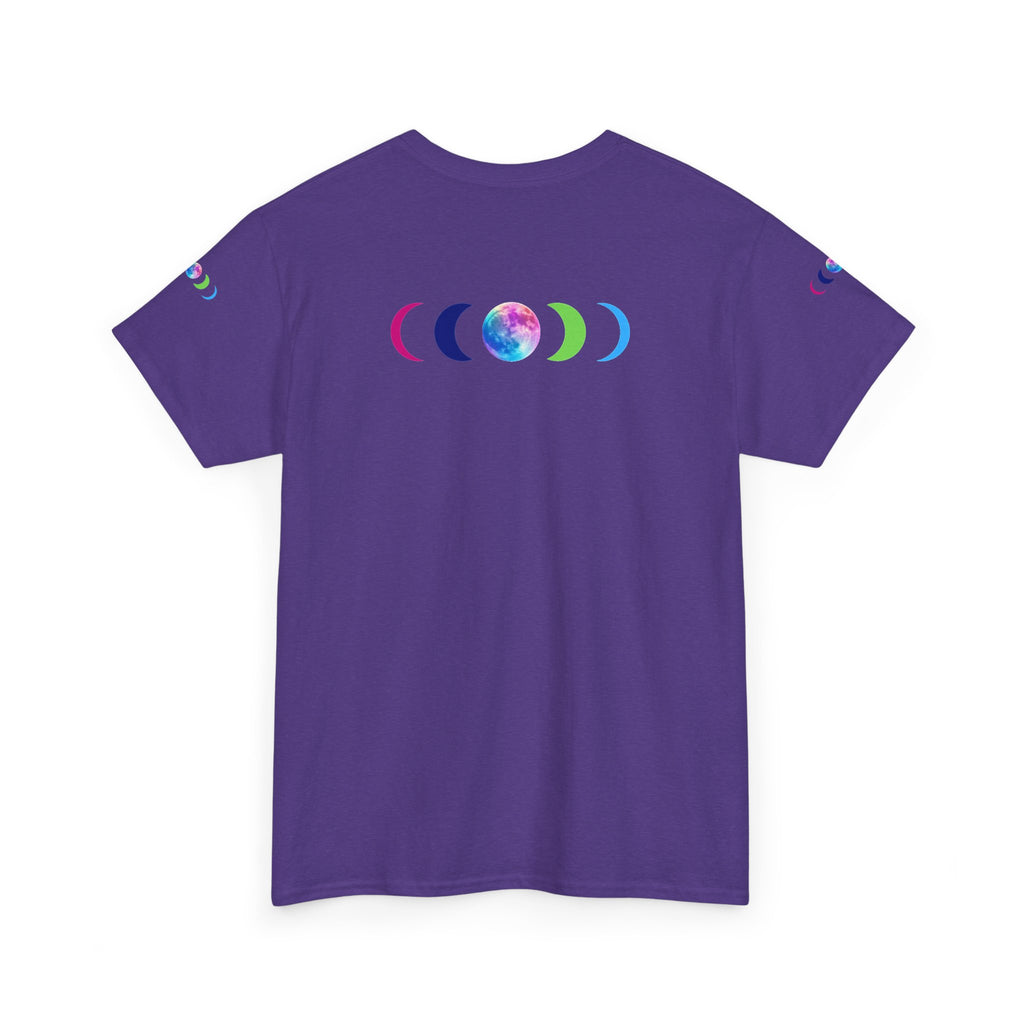 Wolf Moon T‑Shirt — Rainbow Celestial Wolf Graphic Tee