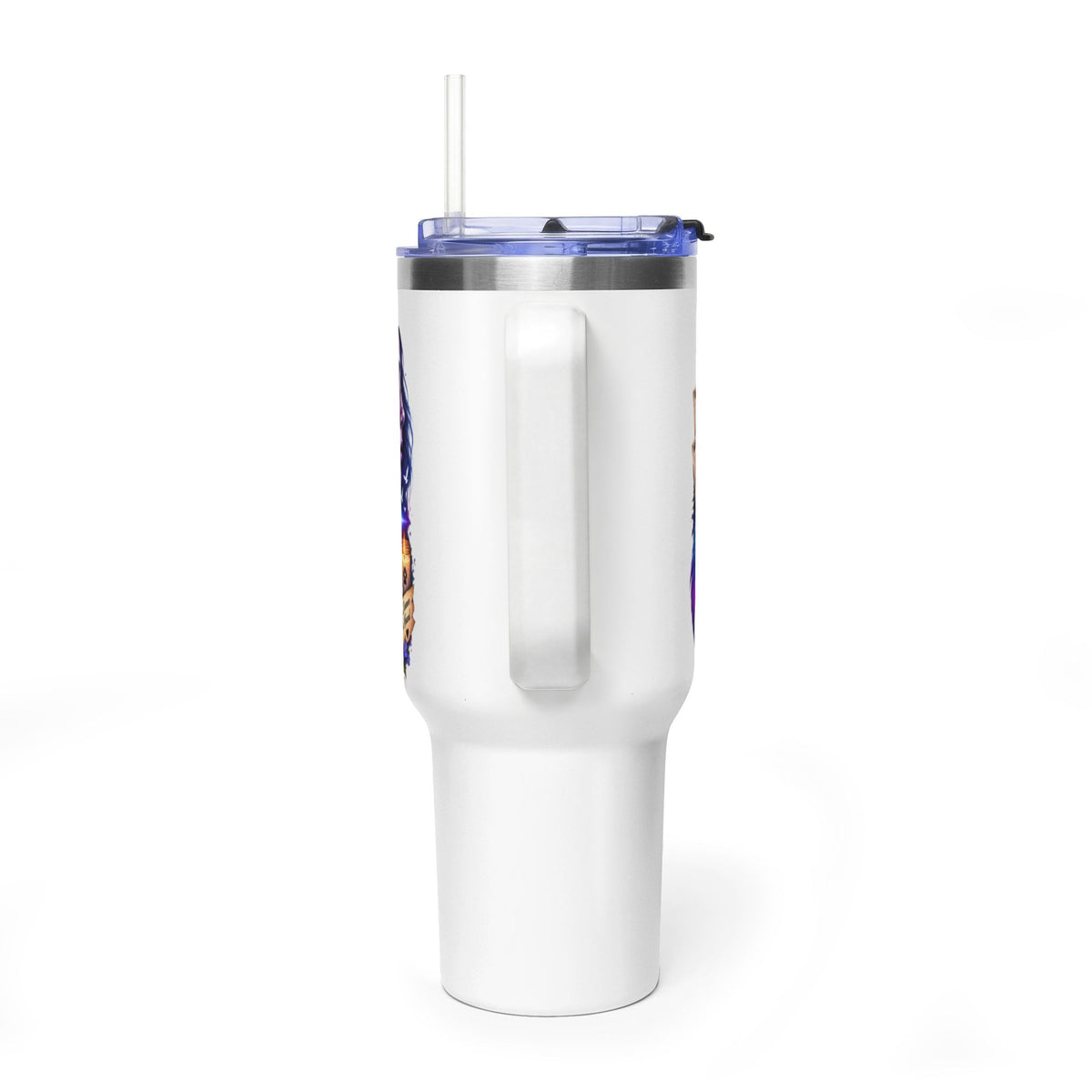 40oz Vacuum Tumbler - "Voices for Victims" Purple Feather Design
