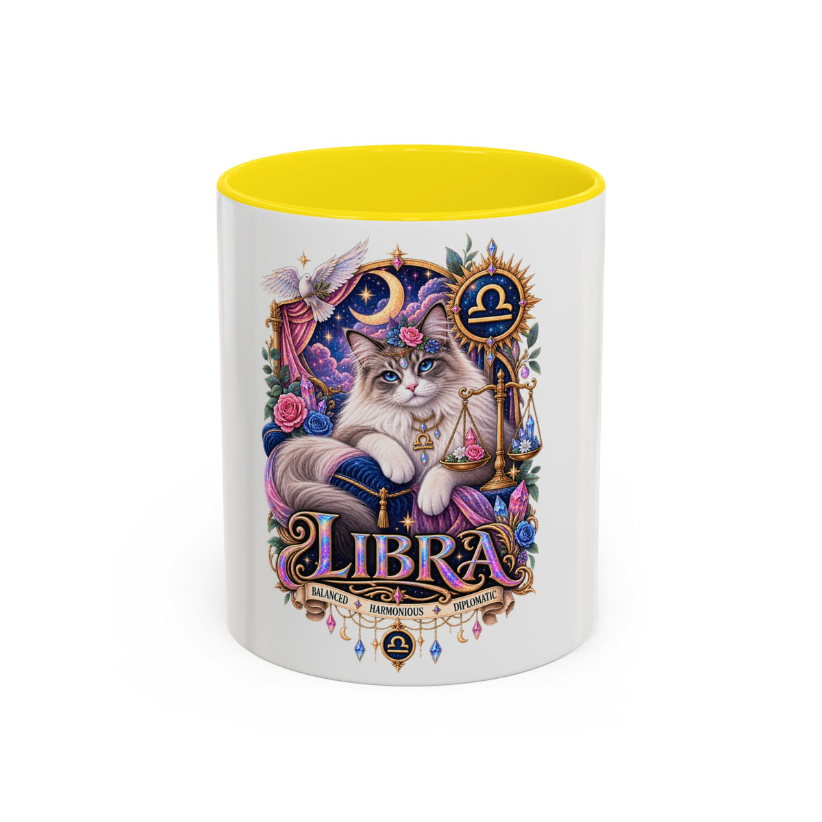 Libra Persian Cat Accent Coffee Mug — Zodiac Horoscope Gift (11/15oz)