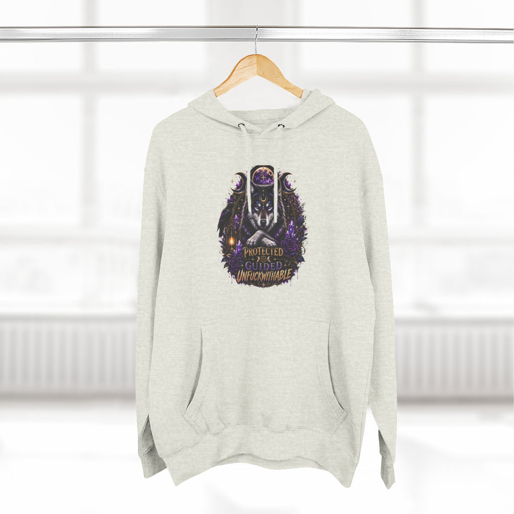Guided, Protected Unfuckwithable Wolf Hoodie- Occult Graphic