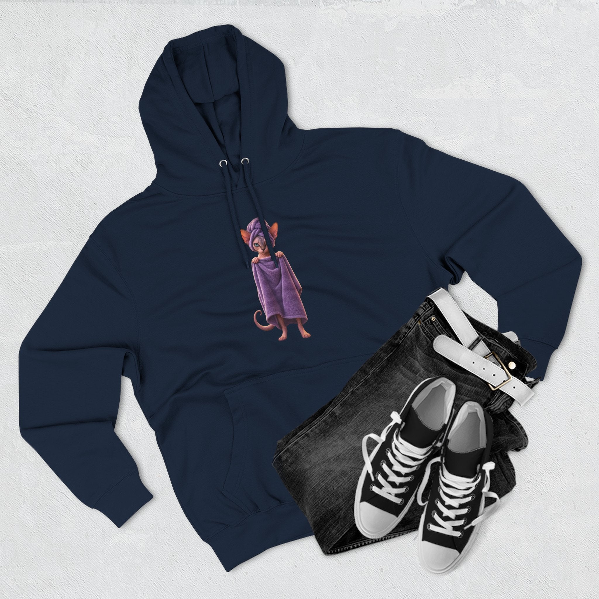 Funny Sphinx Cat fresh out of the shower hoodie