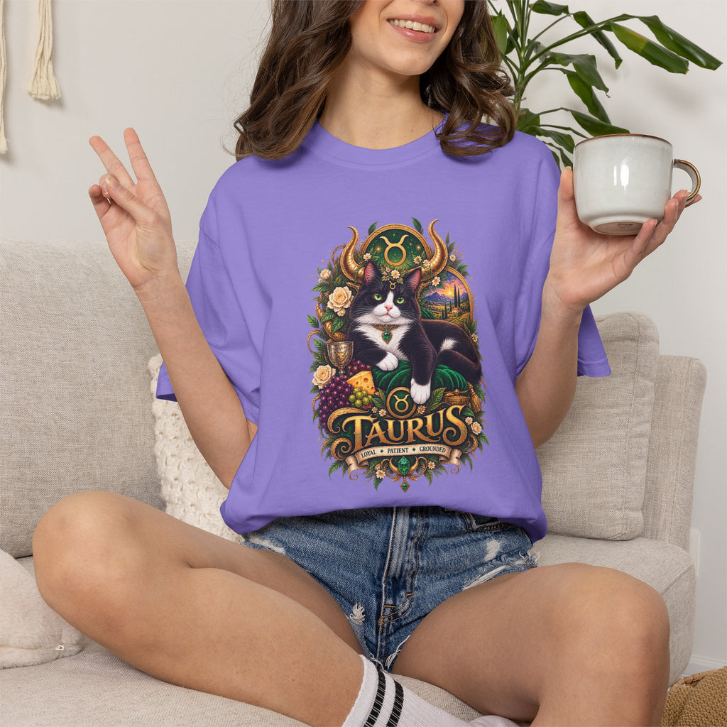 Taurus Tuxedo Cat Zodiac T-Shirt — Astrological Taurus Graphic Tee