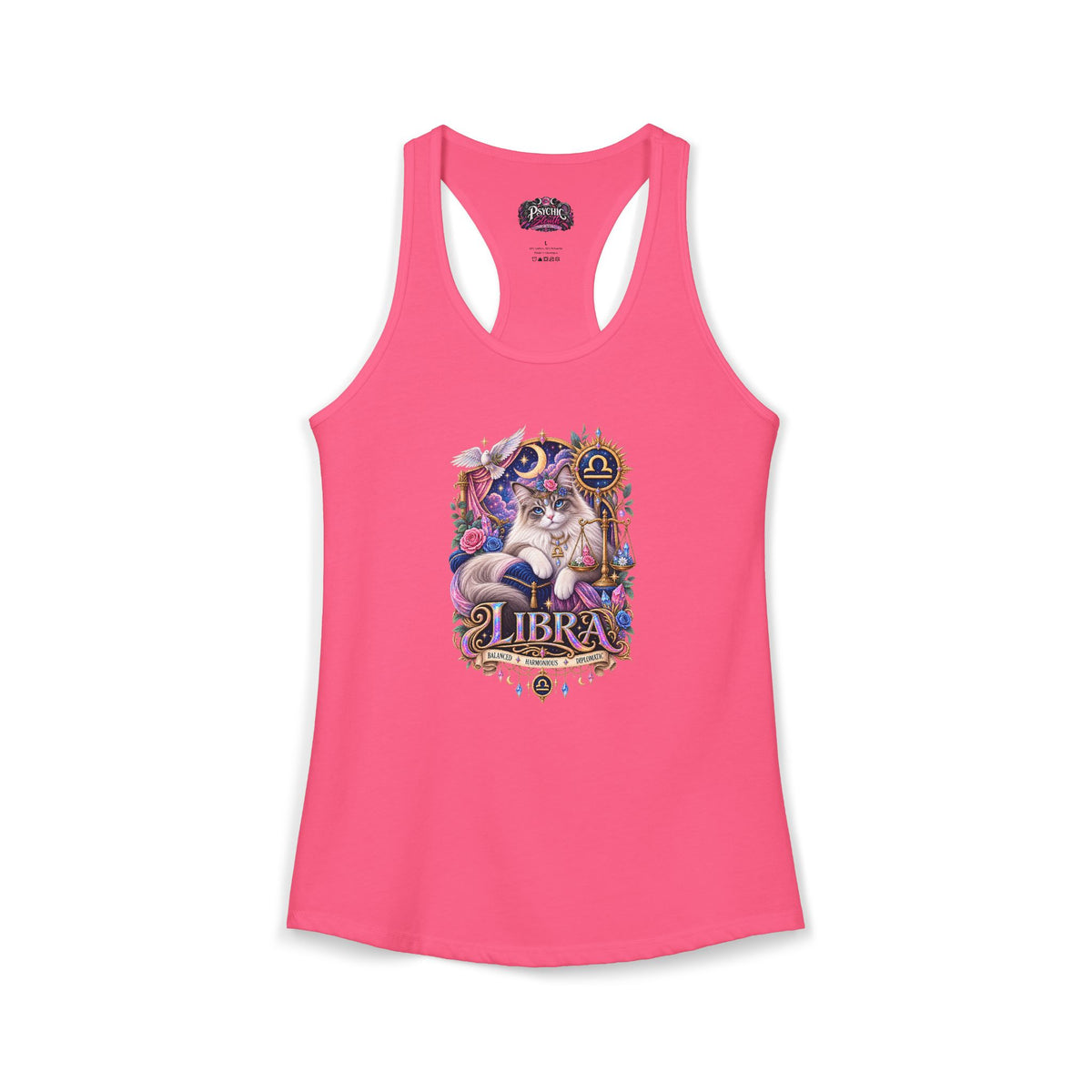 Libra Persian Cat Zodiac Tank- Celestial Astrology Cat Lover Tank