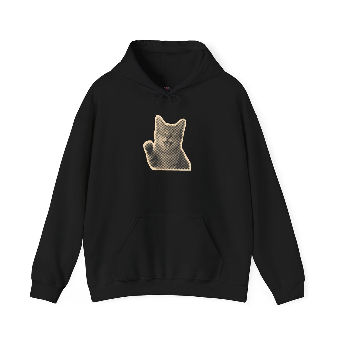 Laughing Meme Cat Hoodie – Adorable Grey Kitten Graphic Sweatshirt