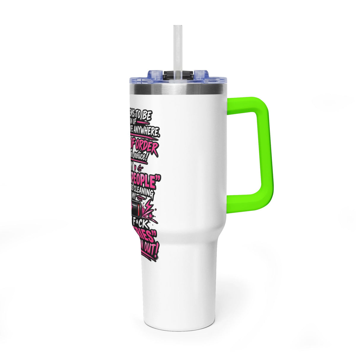 40oz Thermal Tumbler – Funny "Out of Order" Battery Joke Travel Mug