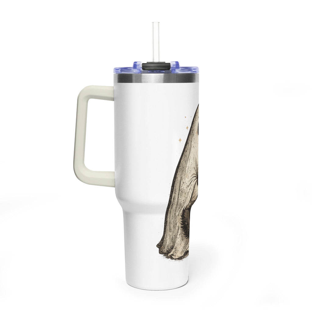 40oz Tumbler — Cute Ghost Hugging Black Cat Thermal Cup