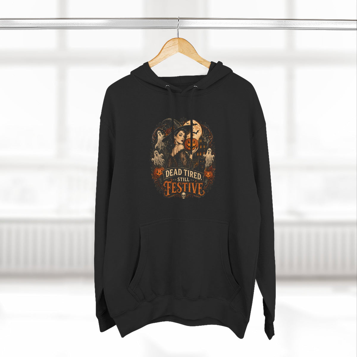 Dead Tired but Festive Hoodie — Funny Halloween Pullover