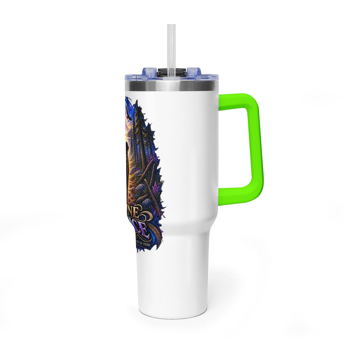 40oz Vacuum Tumbler – “Divine Justice” Support the mission
