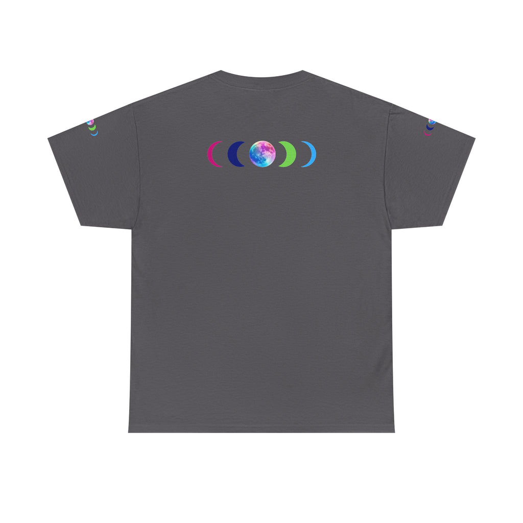 Wolf Moon T‑Shirt — Rainbow Celestial Wolf Graphic Tee