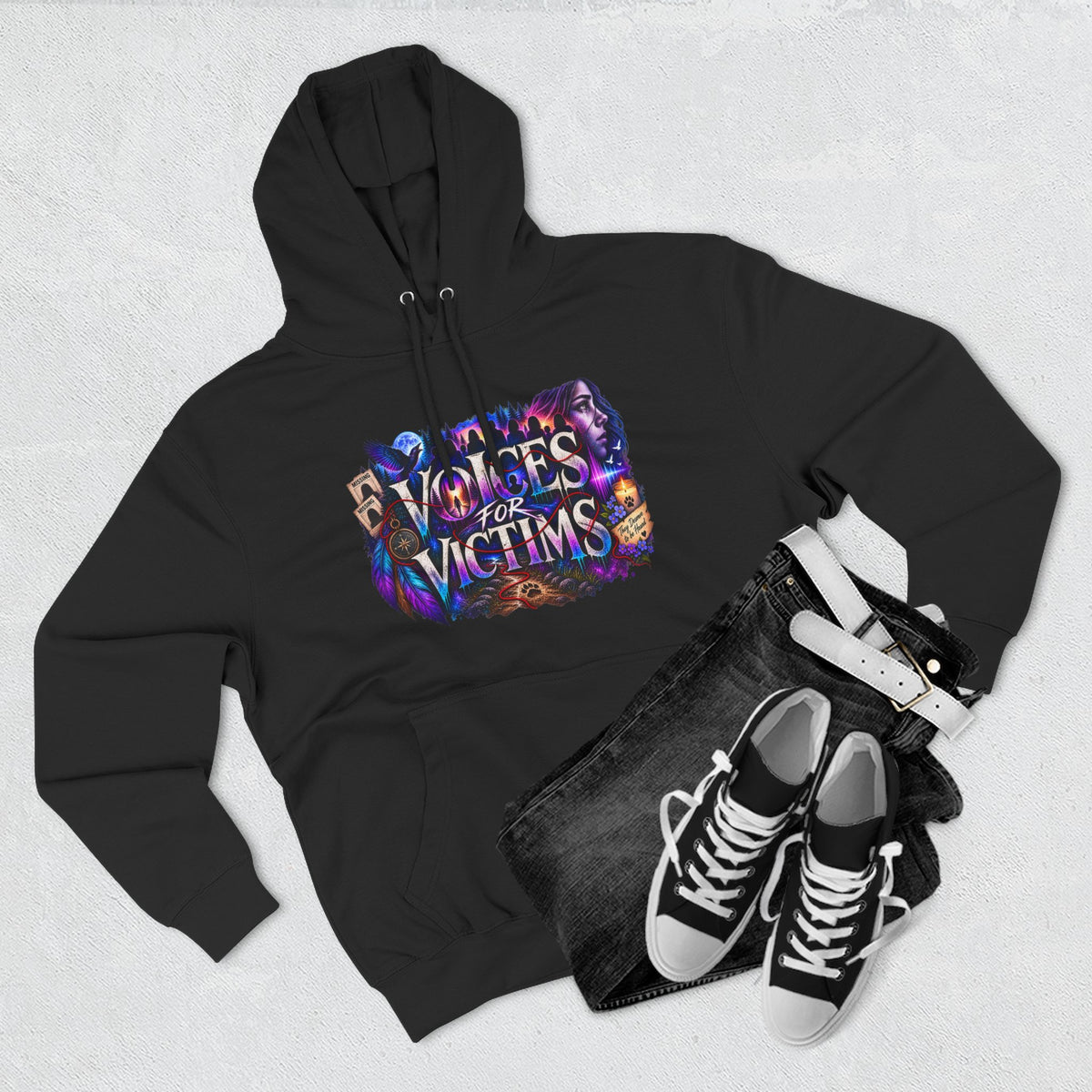 Voices for Victims Graphic Hoodie — Support & Awareness Pullover