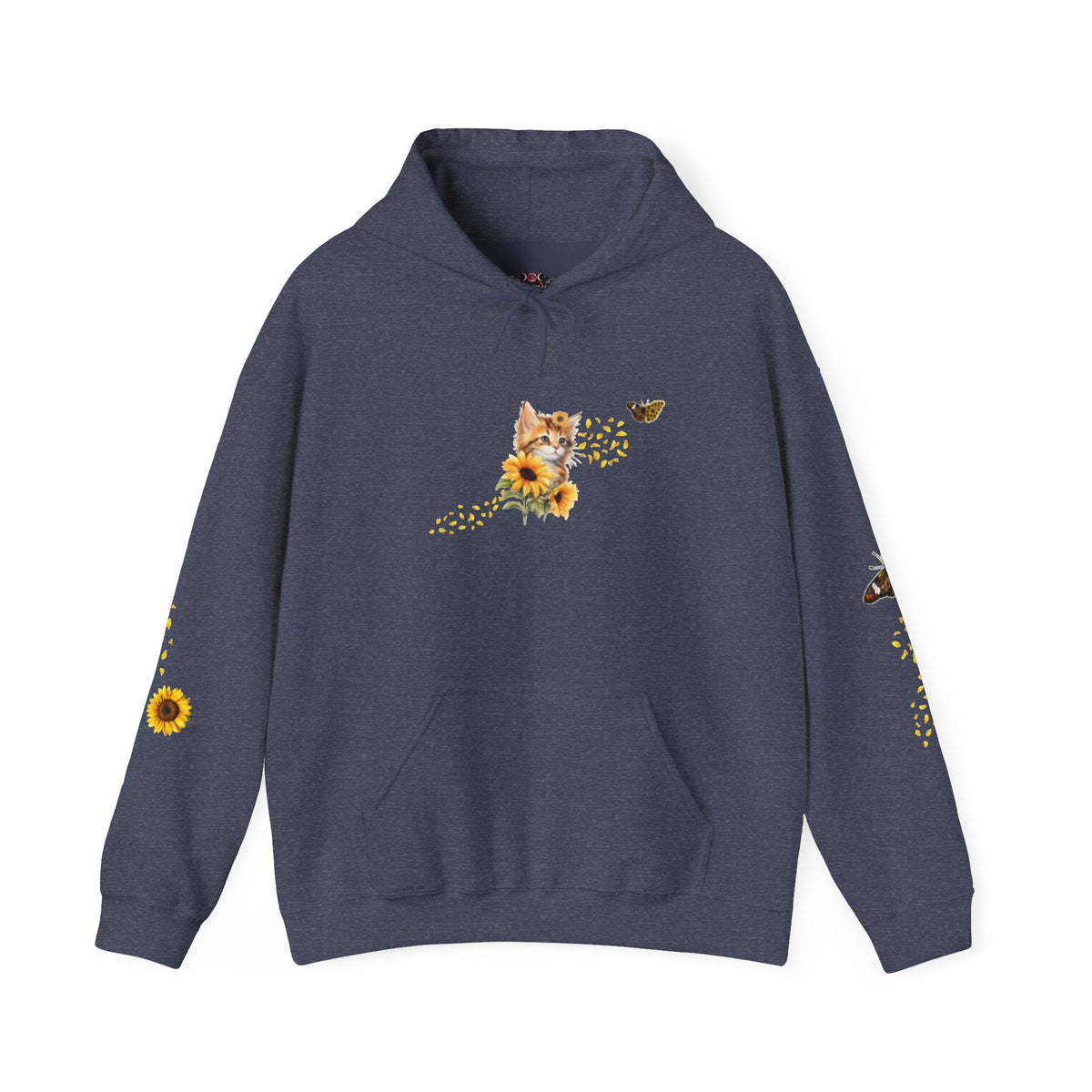 Sunflower Kitten Hoodie | Cute Cat, Sunflower Sleeve Design
