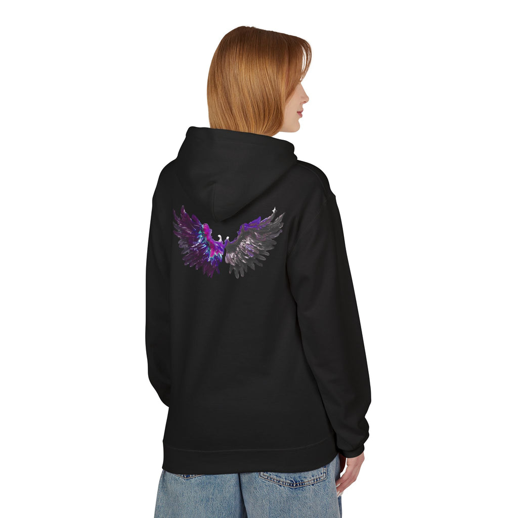 Free Spirit Hoodie — Purple Galaxy Wing Graphic Pullover
