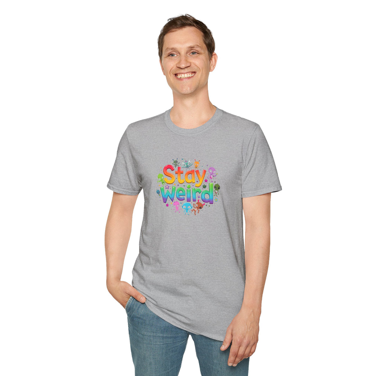 Stay Weird T-Shirt — Colorful Cute Alien Graphic Tee