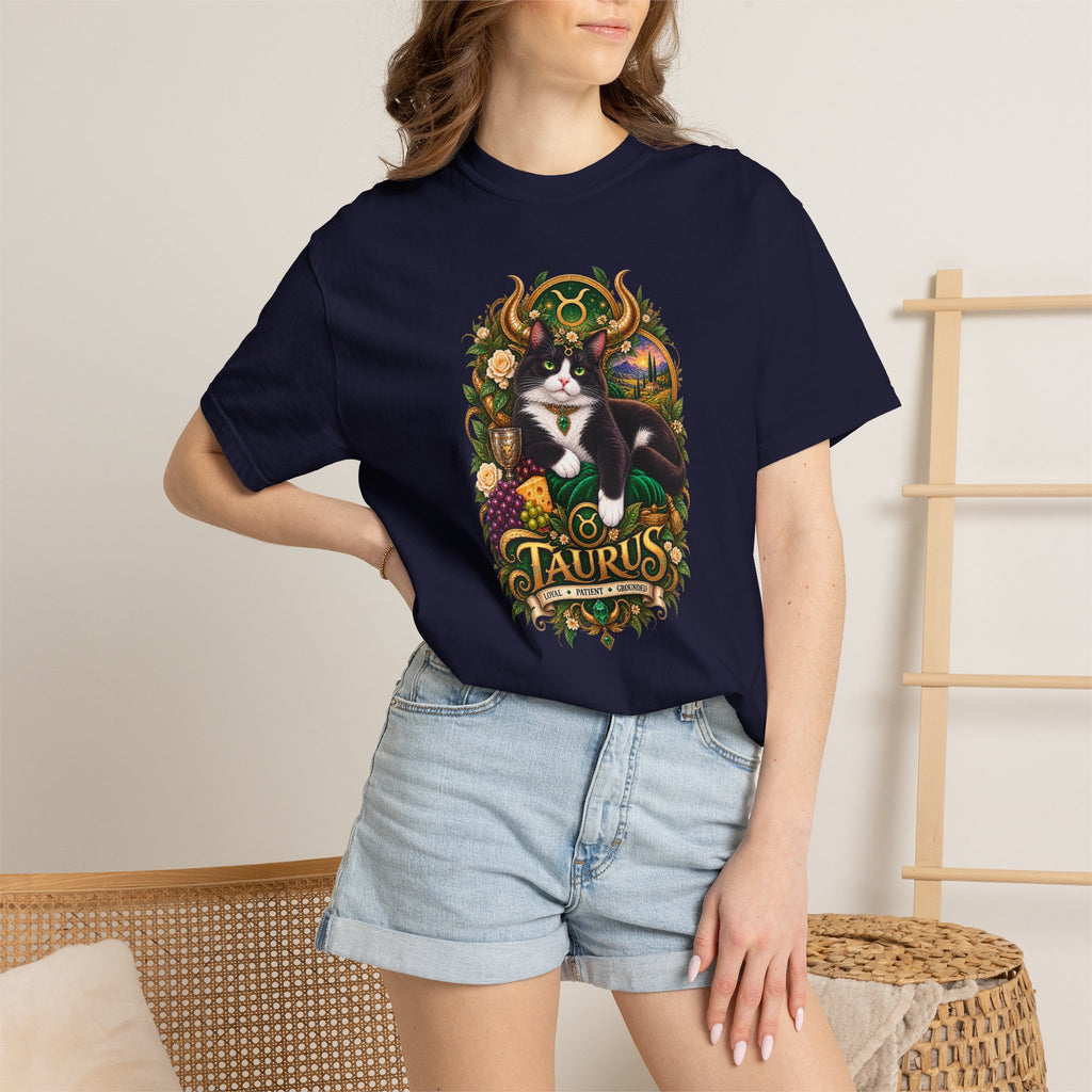 Taurus Tuxedo Cat Zodiac T-Shirt — Astrological Taurus Graphic Tee
