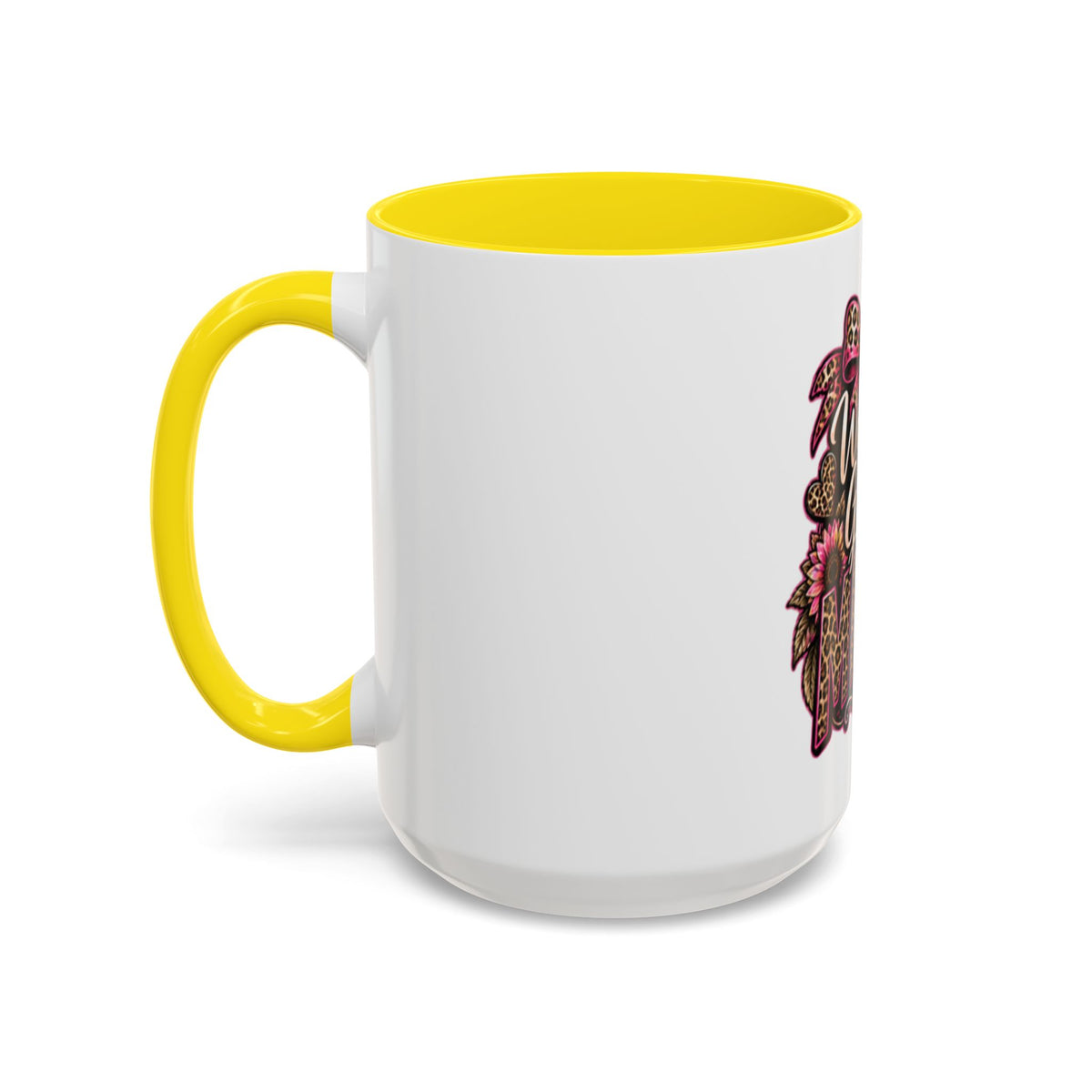 World's Greatest Mema Accent Coffee Mug – Leopard Pink Bow Gift for Grandma (11/15 oz)