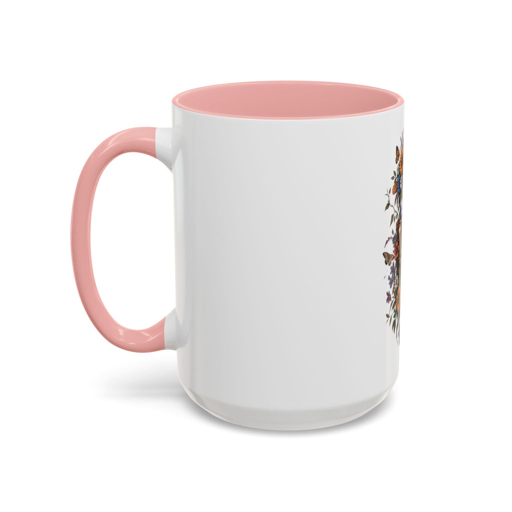 Skull & Moon Floral Coffee Mug — Gothic Botanical Accent Mug