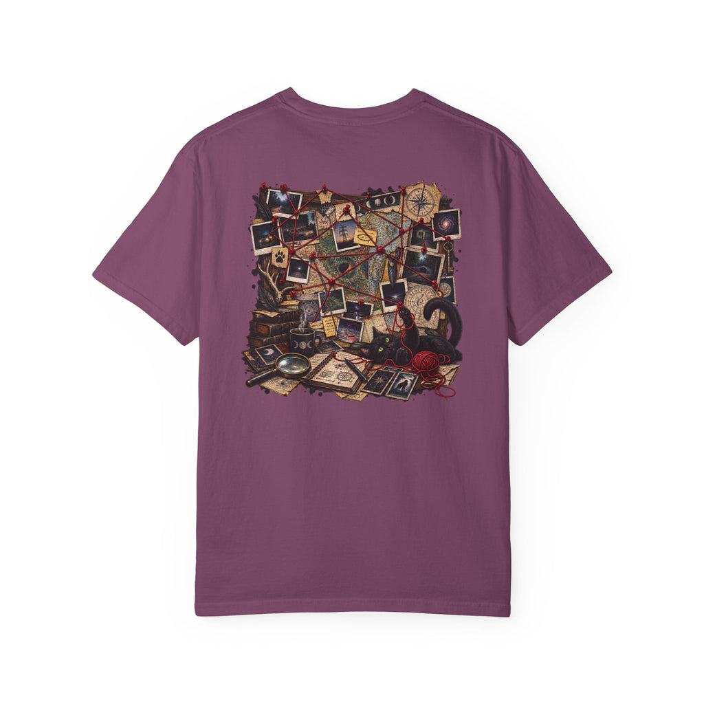 Mystery Evidence Board T-Shirt — Crime Scene Collage Graphic Tee
