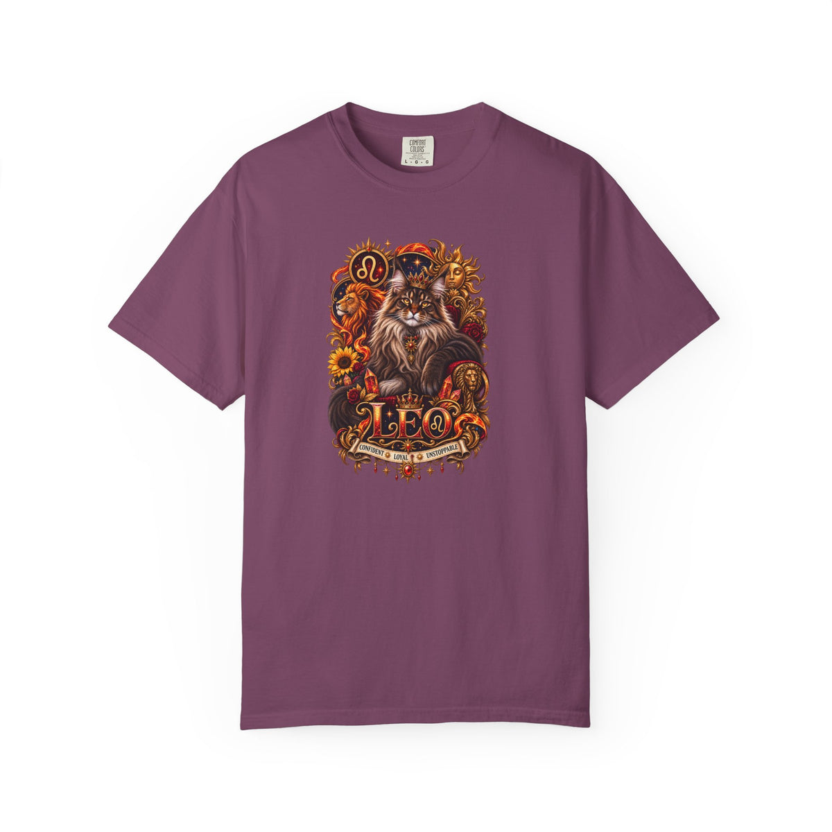 Leo Zodiac Cats T-Shirt — Maine coon Astrology Tee
