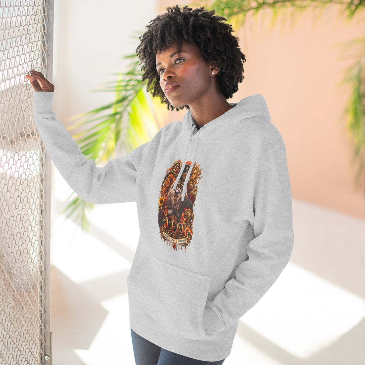 Leo Maine Coon Zodiac Hoodie — Mystical Celestial Cat Astrology Design