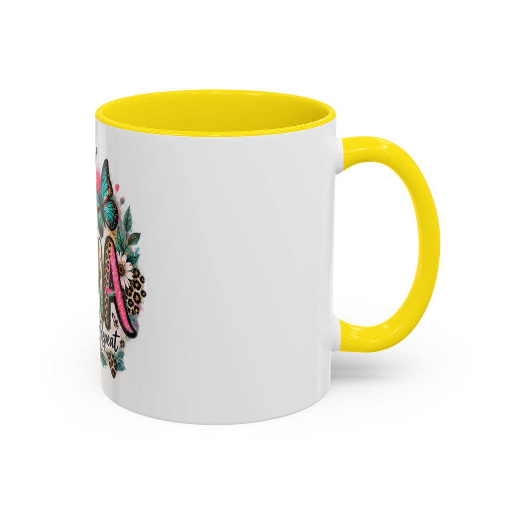 Mema Floral Accent Coffee Mug – 'Mema' Crown, Butterflies & Sunshine Design (11/15 oz)