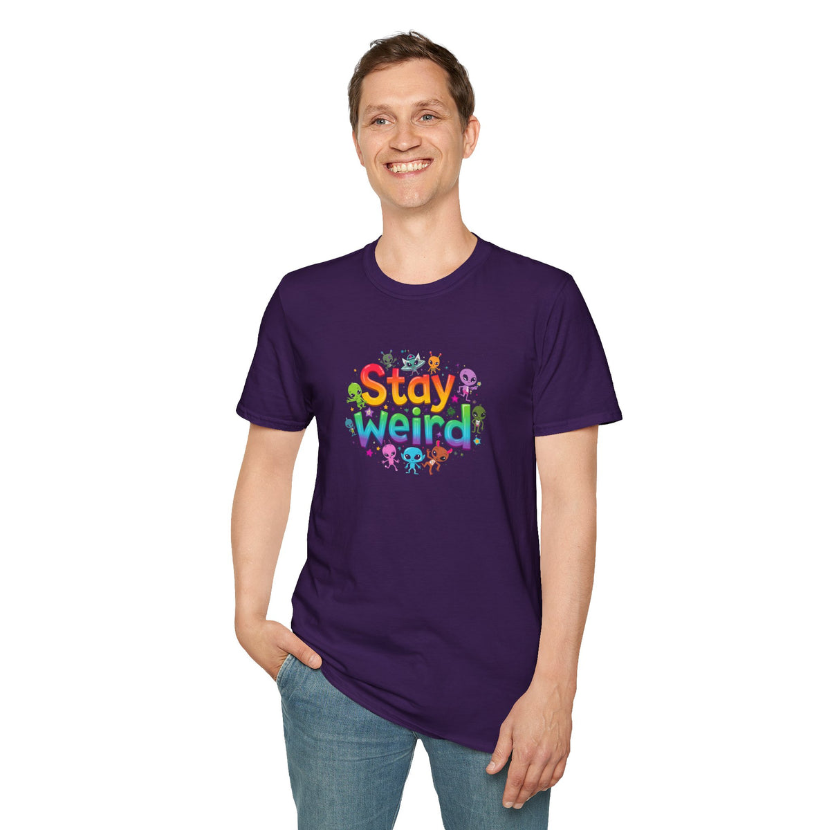 Stay Weird T-Shirt — Colorful Cute Alien Graphic Tee