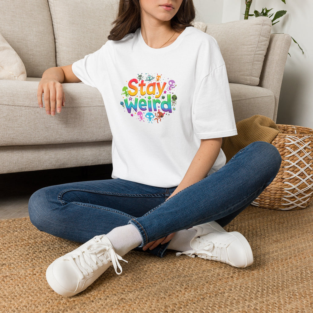 Stay Weird T-Shirt — Colorful Cute Alien Graphic Tee