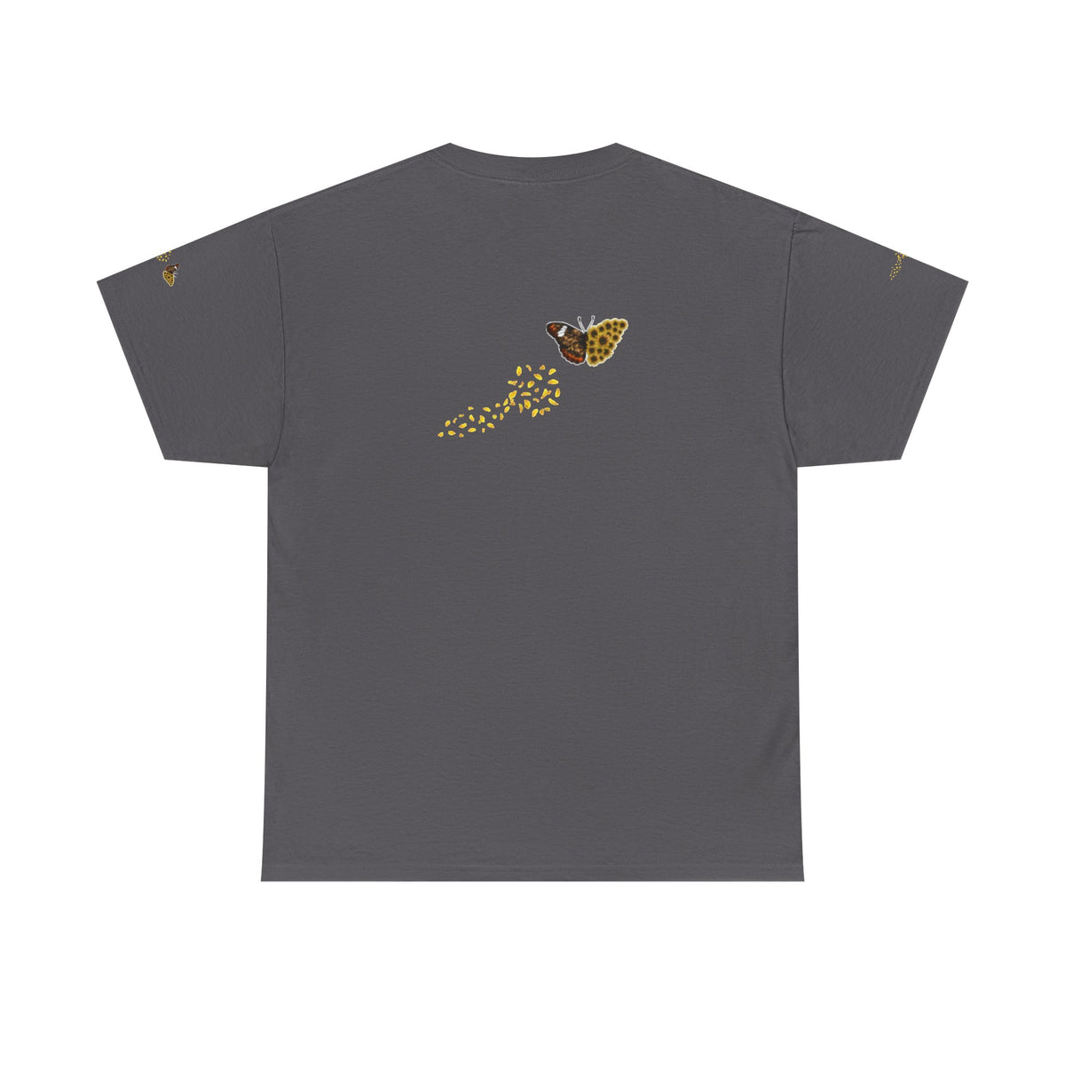 Sunflower Kitten Tee | Butterfly Accent, Floral Cat Shirt