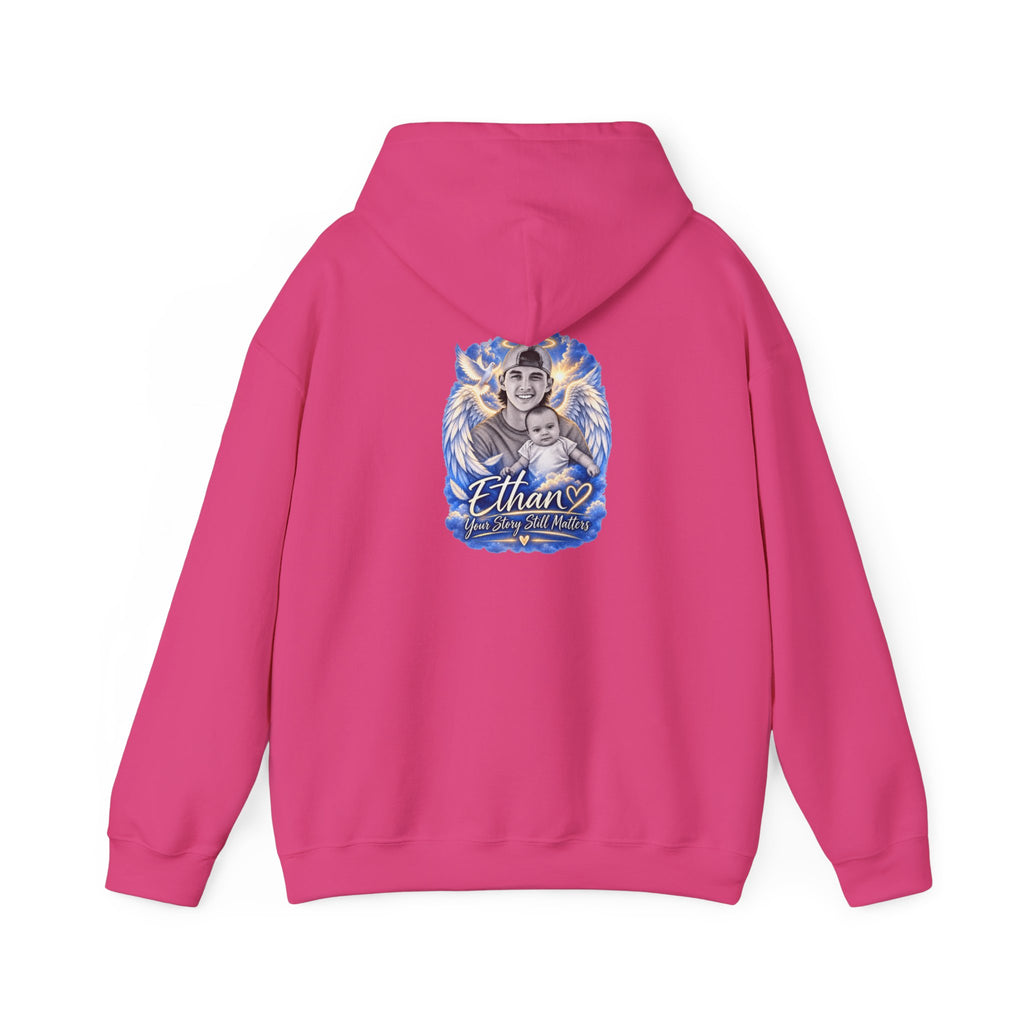 Memorial Hoodie - "Ethan Your story still matters" Angel Wings Tribute Pullover