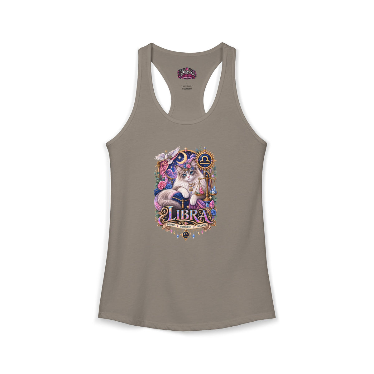 Libra Persian Cat Zodiac Tank- Celestial Astrology Cat Lover Tank