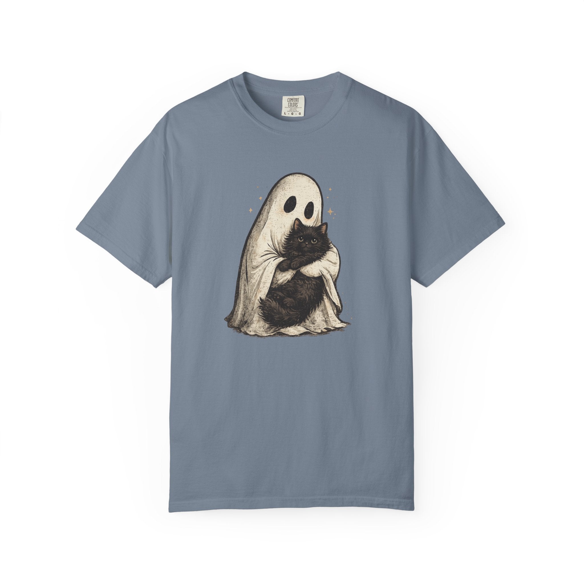 Ghost Hug T-Shirt — Cute Ghost Holding Cat Graphic Tee